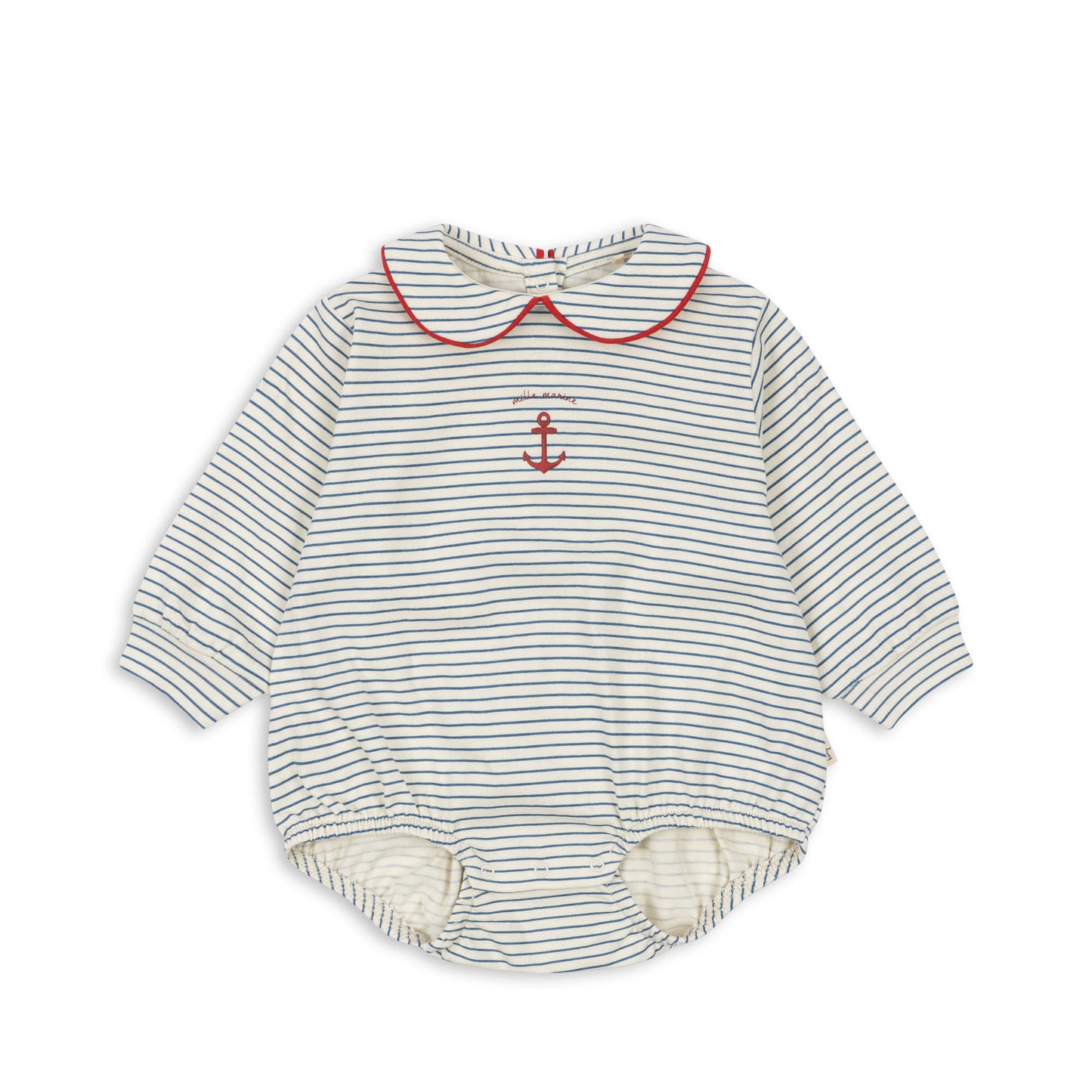 Body unisexe à manches longues, motif marinière, 100% coton