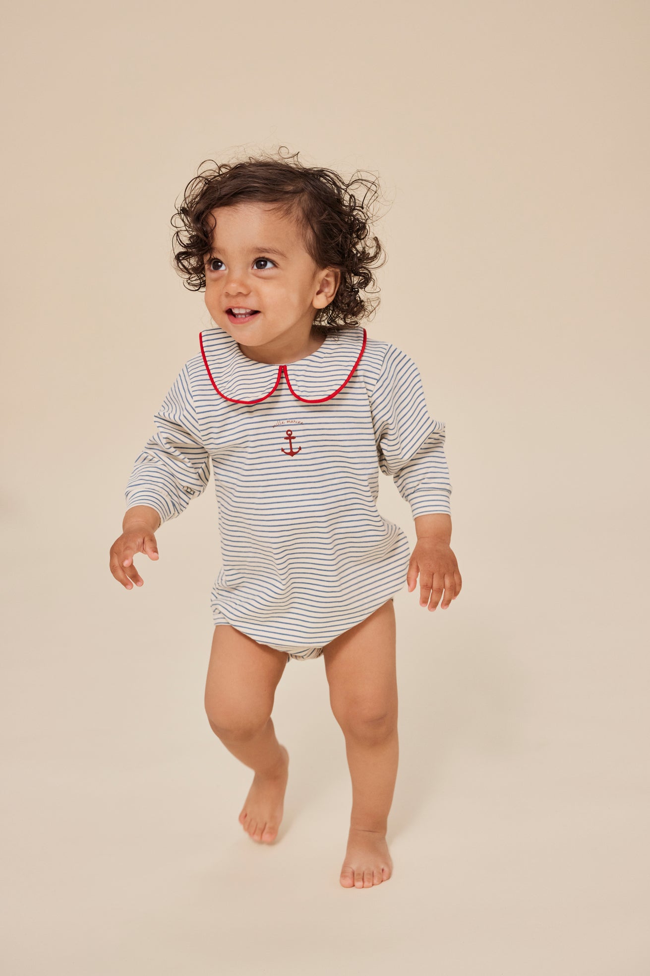 Body Alfie Konges Slojd, unisexe à manches longues, motif marinière, 100% coton biologique GOTS