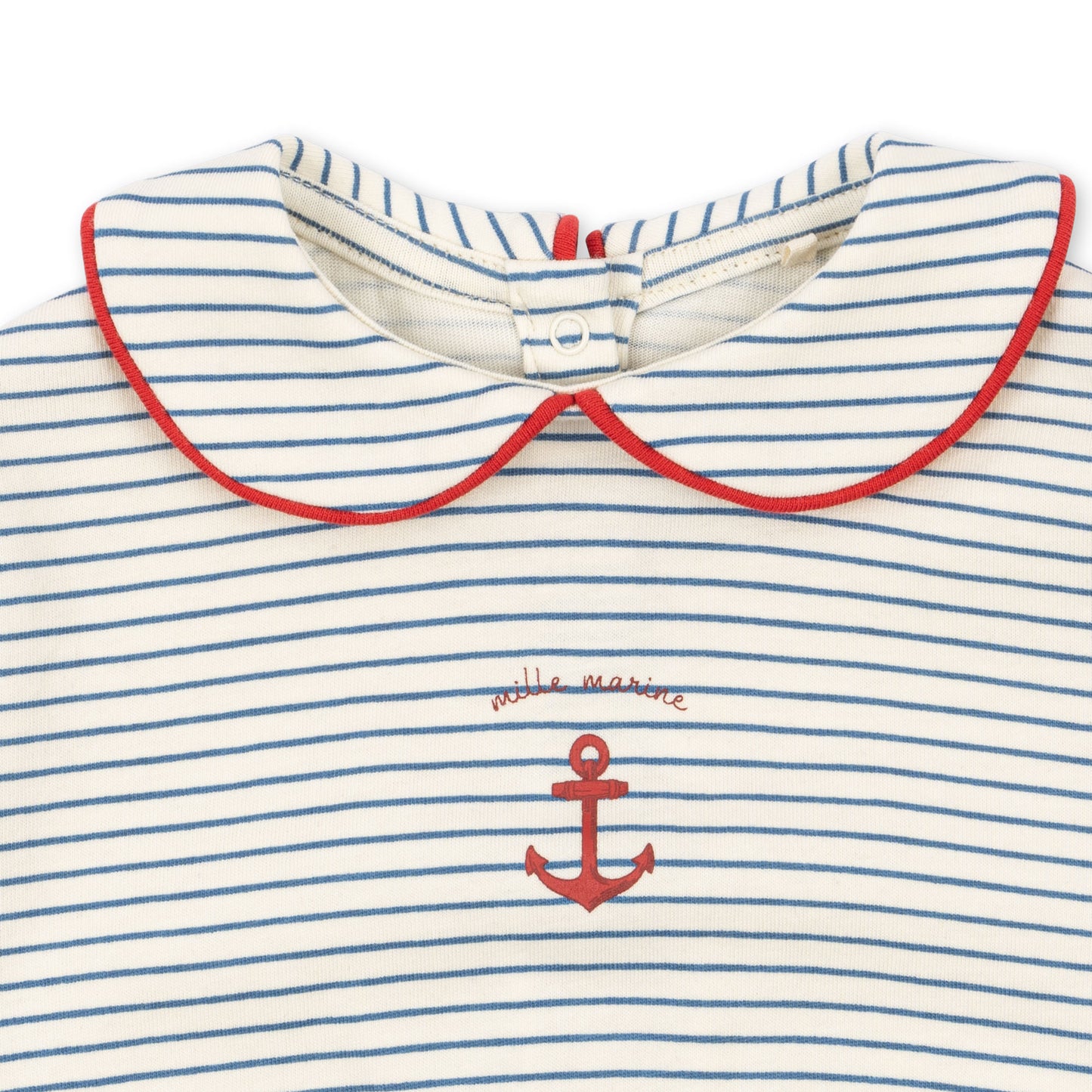 Body unisexe à manches longues, motif marinière, 100% coton