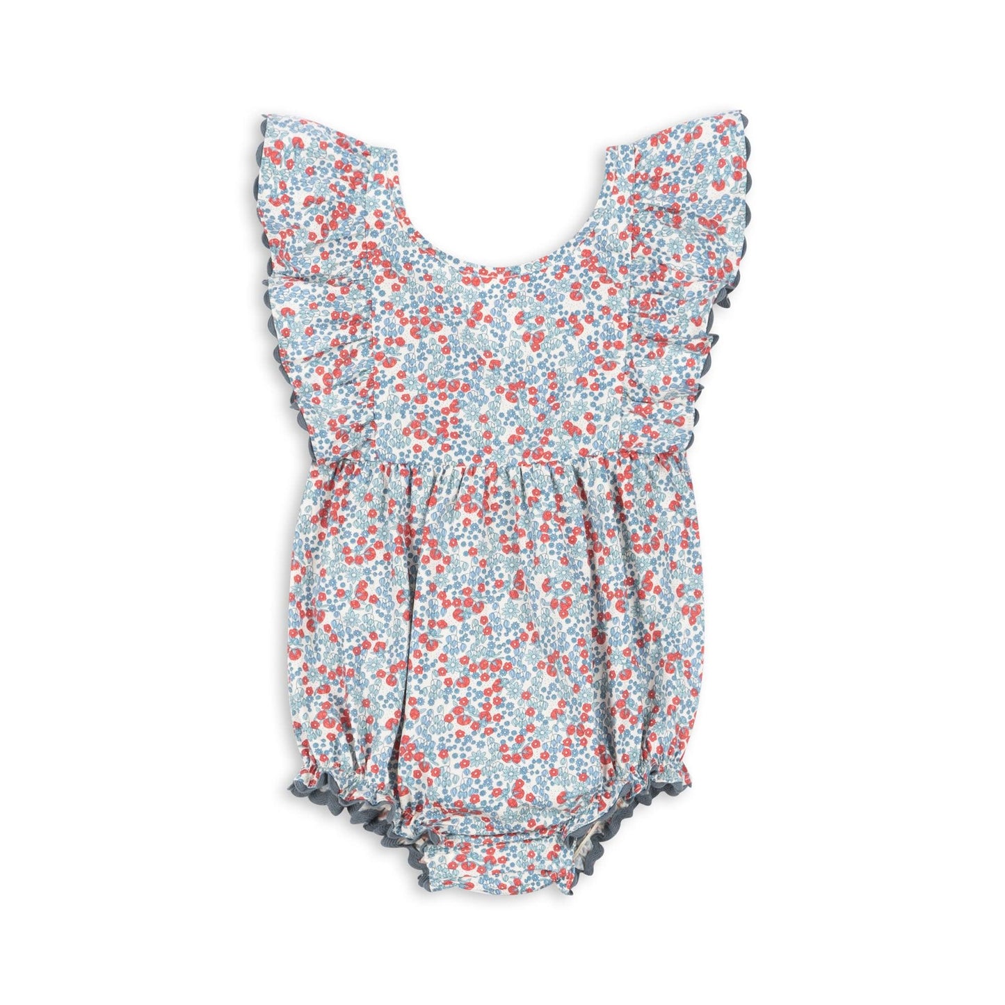 Barboteuse à manches courtes, motif fleurs "Liberty"