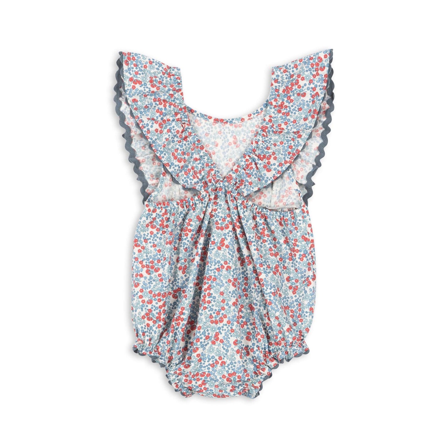 Barboteuse à manches courtes, motif fleurs "Liberty"