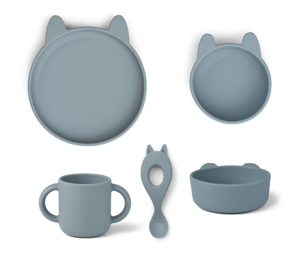 Ensemble repas Kit Vivi Lapin Bleu ciel - Liewood