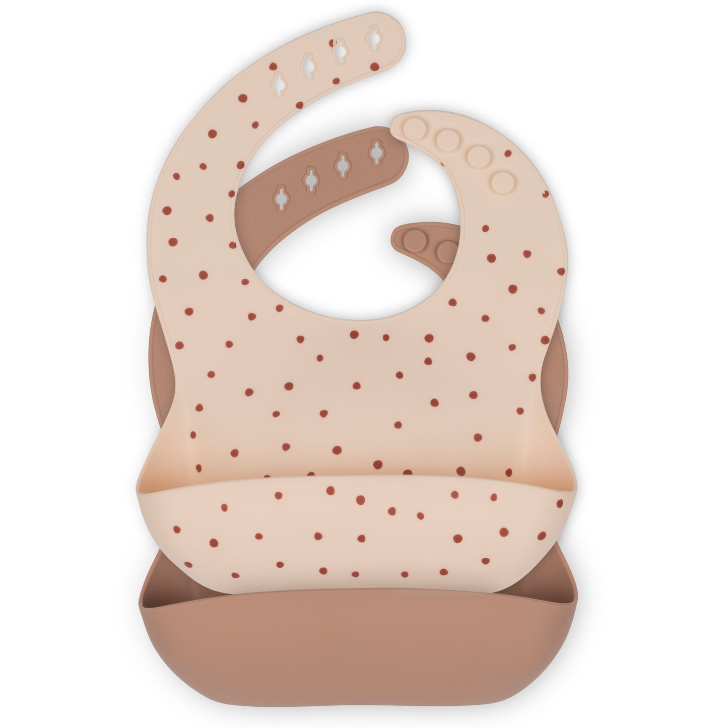 Bavoir silicone Konges Slojd Raspberry red dot / bark