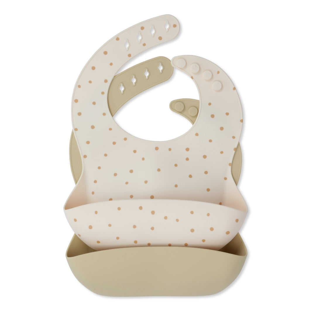Bavoir silicone Konges Slojd Terracota dot / Limonade