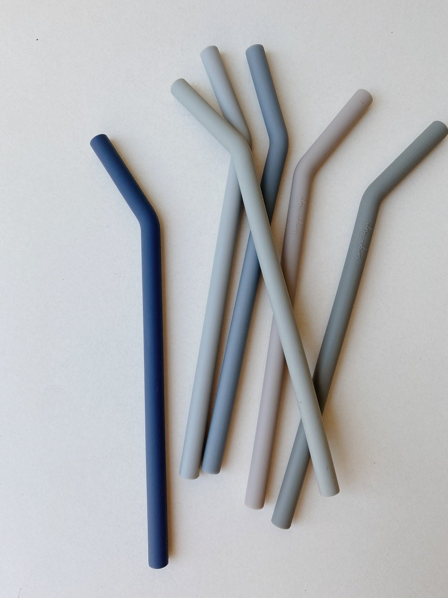 Lot de 6 Pailles en silicone Konges Slojd Beach blue