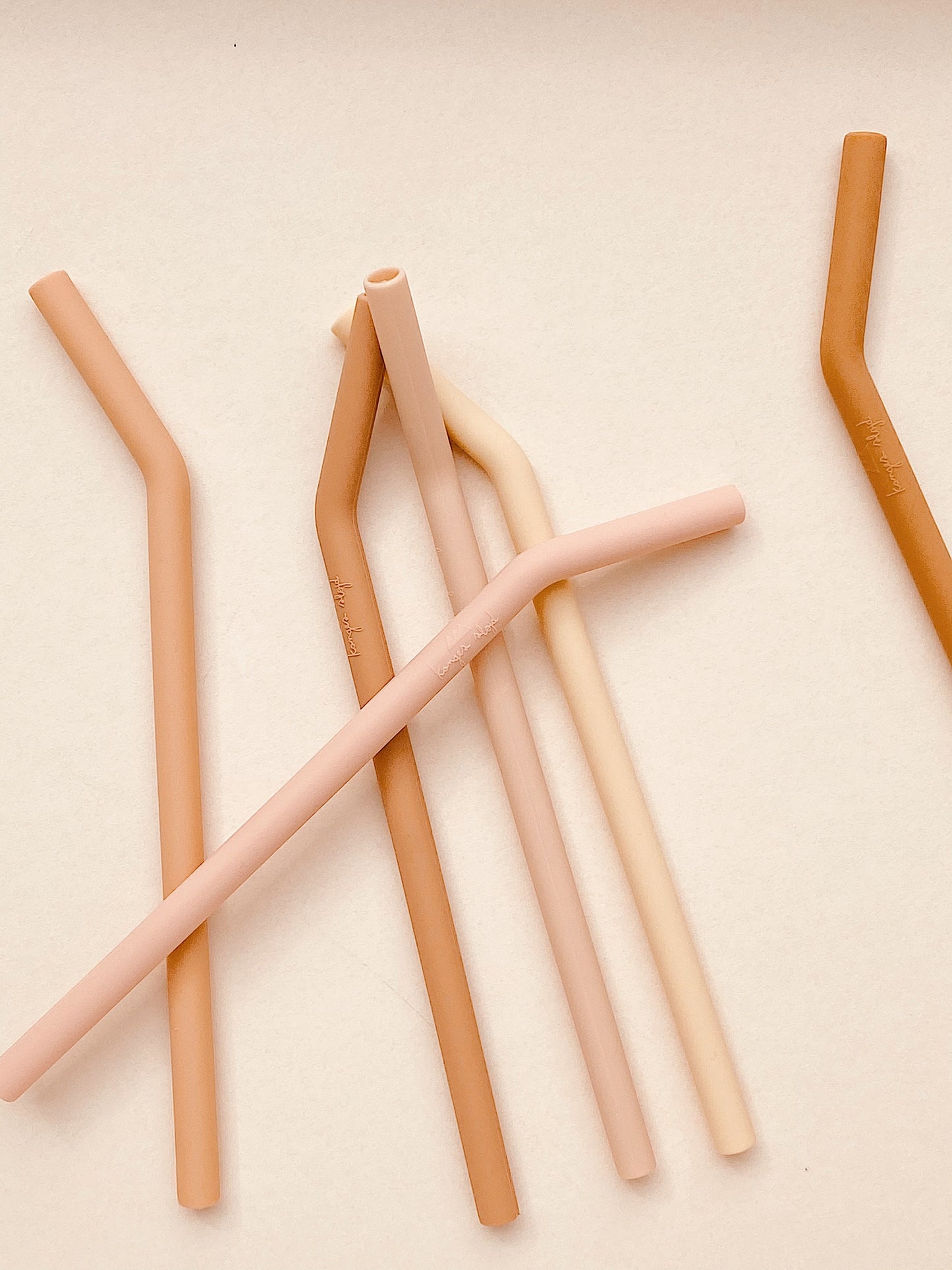 Lot de 6 Pailles en silicone Konges Slojd Sunset blush