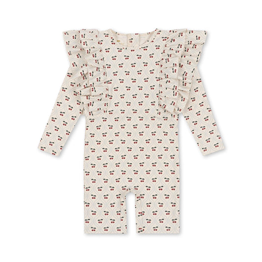 Konges Slojd - Combinaison anti UV à volants Manuca Cherry - Petit Muxu Concept Store