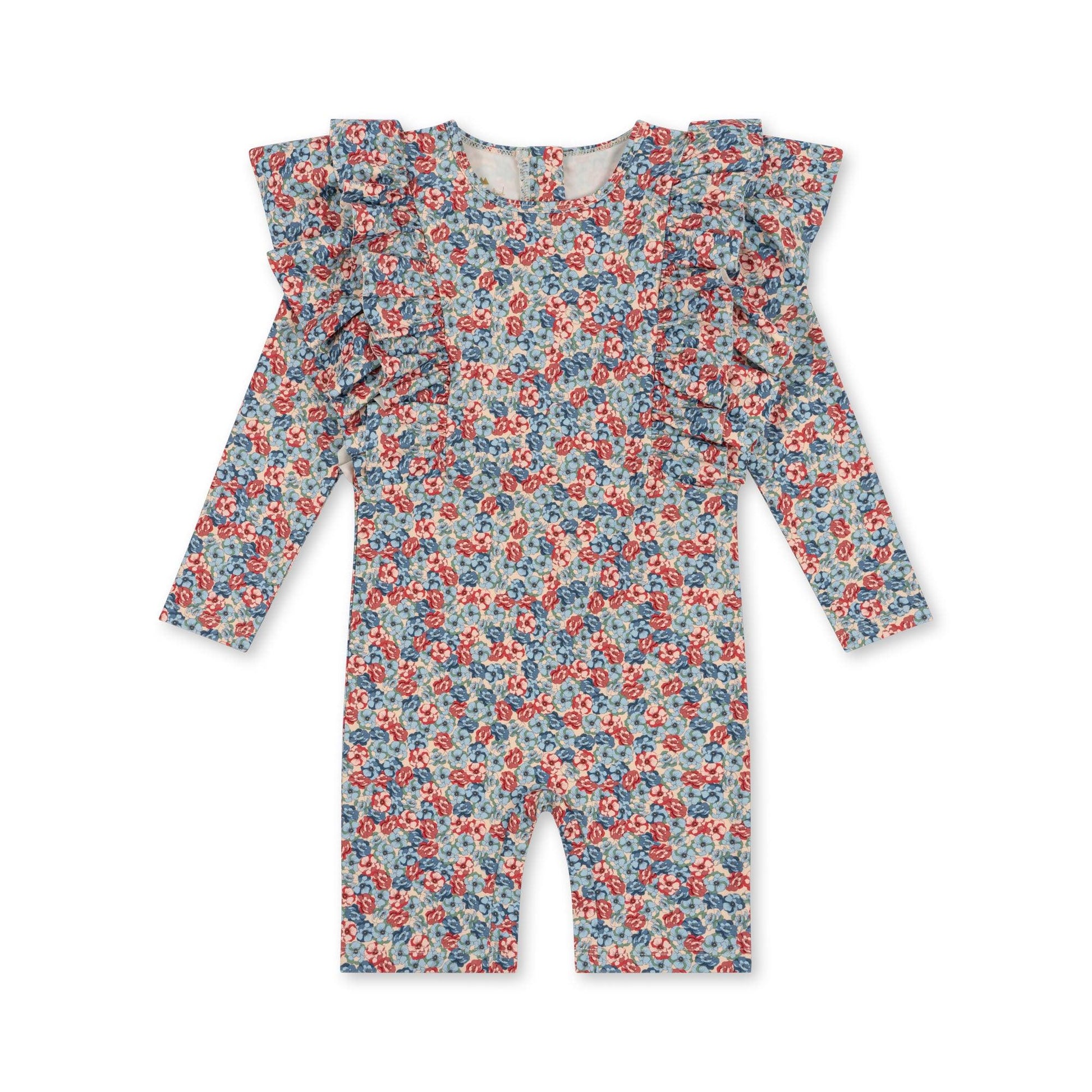 Konges Slojd - Combinaison anti UV à volants Manuca Rosie Blue - Petit Muxu Concept Store