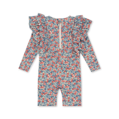 Konges Slojd - Combinaison anti UV à volants Manuca Rosie Blue - Petit Muxu Concept Store