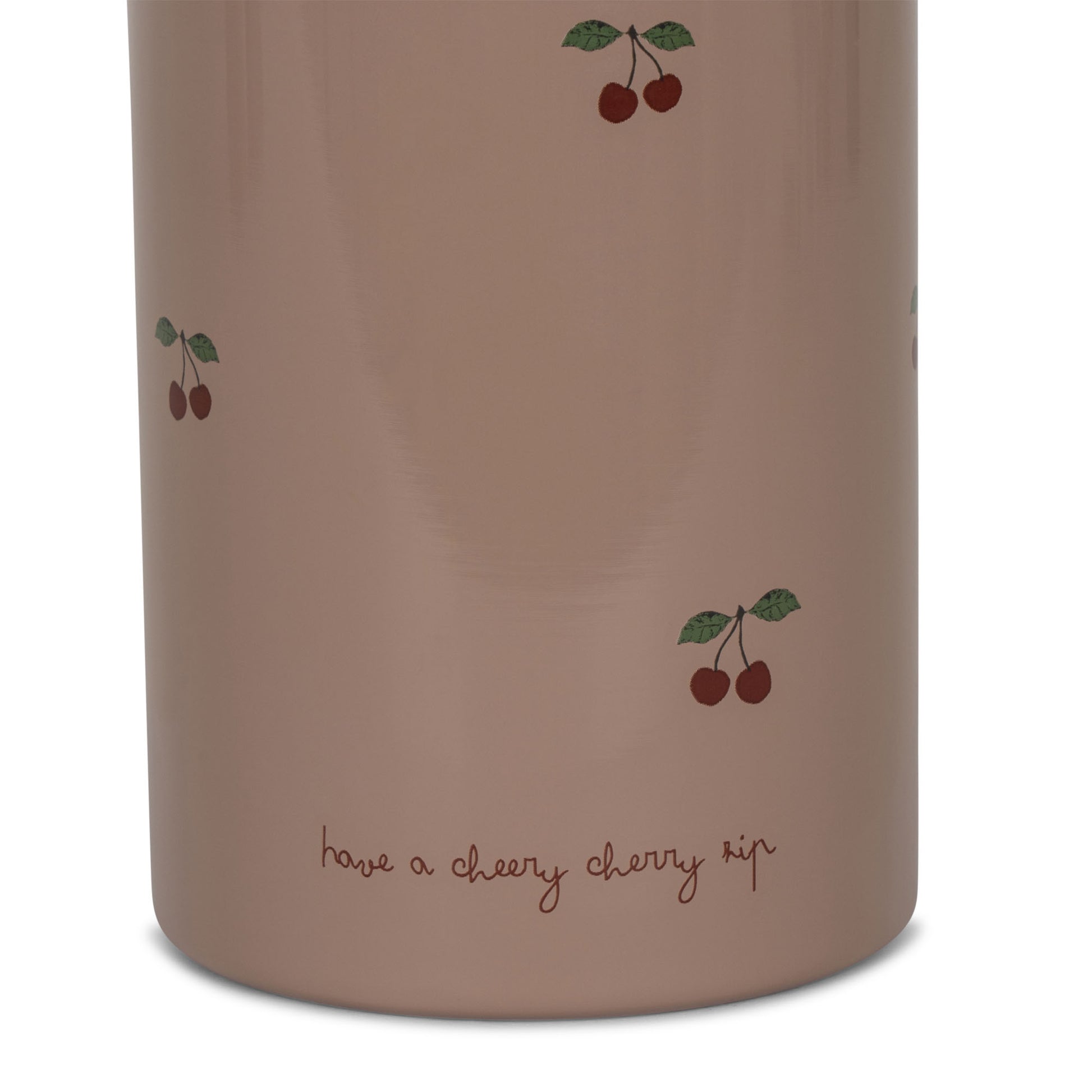 Gourde Konges Slojd en acier inoxydable beige clair, capacité 350 ml. Impression graphique colorée. Deux couvercles inclus, dont un avec une paille. Brosse de nettoyage incluse