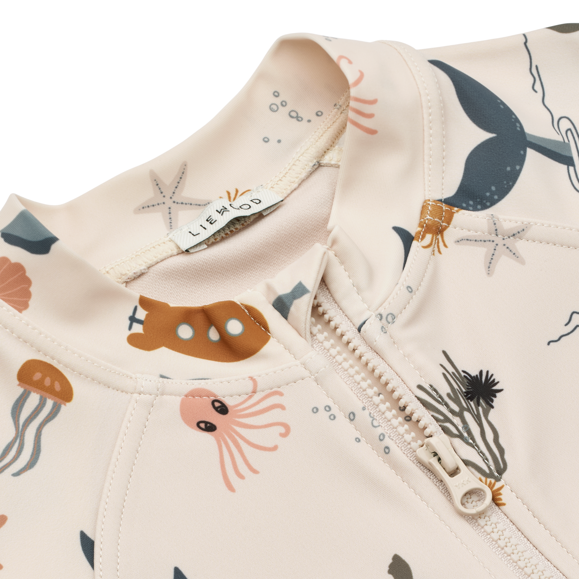 Combinaison de Bain Anti-UV Enfant Max - Manches Courtes, Col Montant, Polyester Recyclé, Protection UV 40, Sea Creatures