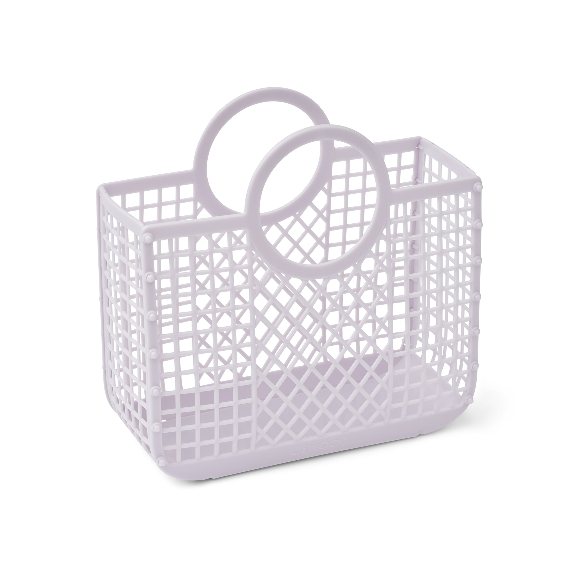Panier Samantha - Petit Sac de Plage pour Enfant en LPDE Recyclé, Design Bohème Chic, Coloris Lilas