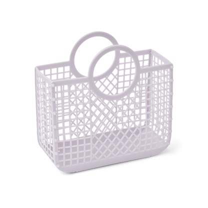 Panier Samantha - Petit Sac de Plage pour Enfant en LPDE Recyclé, Design Bohème Chic, Coloris Lilas