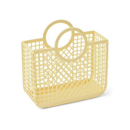 Panier Samantha - Petit Sac de Plage pour Enfant en LPDE Recyclé, Design Bohème Chic, Coloris Jaune