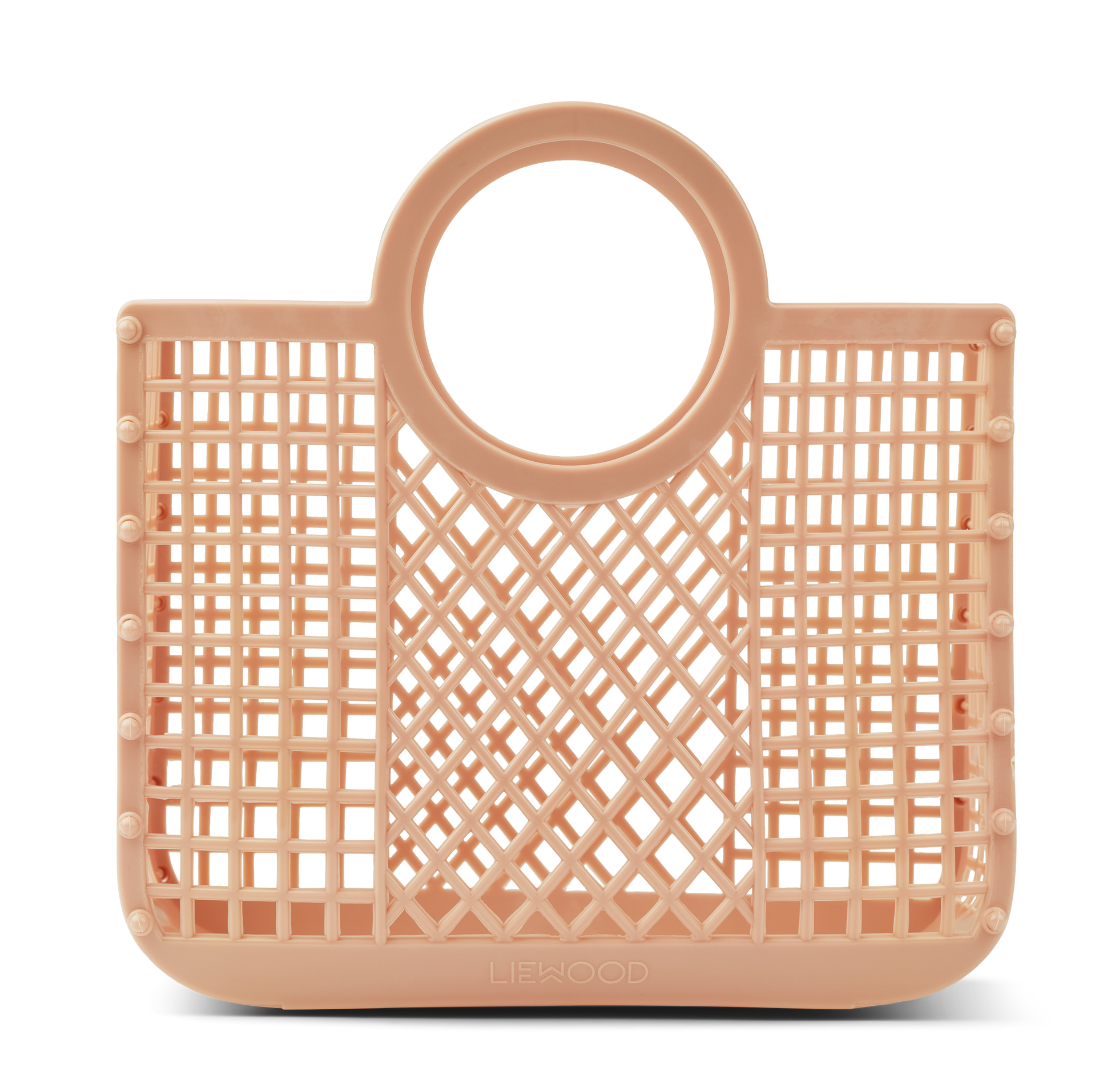 Panier Samantha - Petit Sac de Plage pour Enfant en LPDE Recyclé, Design Bohème Chic, coloris Rose