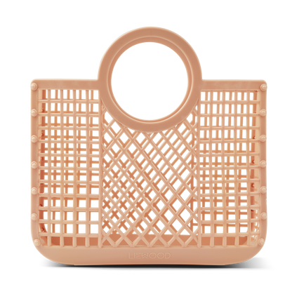 Panier Samantha - Petit Sac de Plage pour Enfant en LPDE Recyclé, Design Bohème Chic, coloris Rose