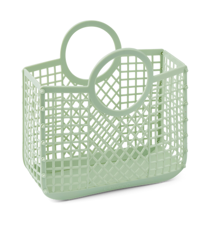 Panier Samantha - Petit Sac de Plage pour Enfant en LPDE Recyclé, Design Bohème Chic; Coloris Vert