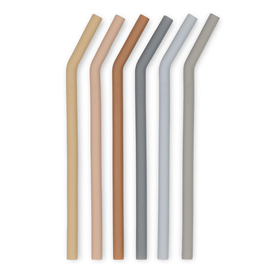 Lot de 6 Pailles en silicone Konges Slojd Stormy weather